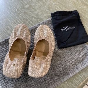 Yosi Samra Gold Ballet flats.